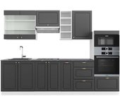 Vicco mueble de cocina fame-line, antracita-oro/blanco, 280 cm , et antracita