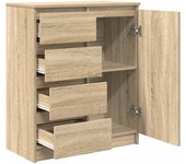 Aparador | aparador de comedor | armario de cocina con cajones roble sonoma 71x35x84 cm madera ingeniería cfw30718