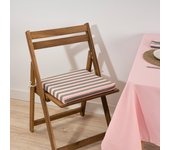 Cojín para asiento acolchado modelo maglia raya rosa y musgo 40x40x5 cm
