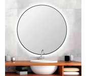 Espejo de baño led redondo 60 cm dorado | modelo mamba | biled retroiluminado con arenado de 10mm [ espejoled ® ]