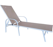 Tumbona plegable para jardín exterior, respaldo ajustable con apoyabrazos, en acero y textilene para playa y piscina, tórtola - zik