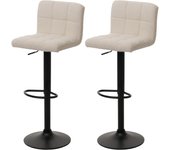 Lote de 2 taburetes de bar hwc-g87, taburete de barra taburete de bar, altura regulable giratorio, tejido boucle (450g/m²) mvg ~ crema-beige
