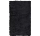 Alfombra peluda de pelo largo navarra negra 80x150 cm poliéster