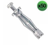 Molly m14250pb-xj - tasselli metallici, 50 pezzi, 4 x 46 mm, con viti, materiale cavo, confezione pro, colore: grigio, set di 100 pezzi