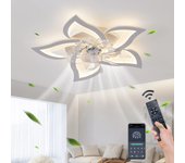 Ventiladores de techo con luces, ventilador de techo sin aspas, montaje semi empotrado regulable con aplicación y control remoto, 78 cm
