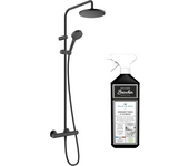 Columna de ducha termostática hansgrohe vernis blend 2 jets negro mate + limpiador briochin