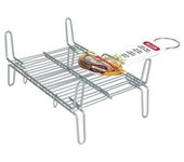 Parrilla bbq algon doble acero 40 x 40 cm