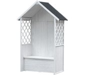 Banco arcón de exterior gardiun chloe blanco 147x76x225 cm marquesina tejado con tela asfáltica | protección uv | certificado fsc-reach