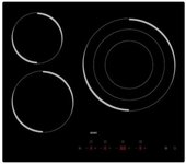 Placa vitrocerámica wonder wv3602 6200w 3 fuegos control táctil cristal negro 59 cm