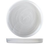 6 h&h platos de vidrio alabastro blanco cm 33x4 altura