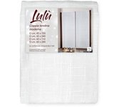 Par de cortina moderna lulù blanco - tela bordada geométrica, semitransparente, fácil montaje, 2 hojas par (2 paños) cm. 60x240 milímetros