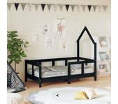 Estructura de cama para niños madera de pino negro 70x140 cm v5782 70 x 140 cm / negro