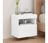 Mueble tv de pared con luces led blancas 40x30x40 cm