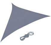 Relaxdays tenda da sole per esterni triangolare, tessuto pes, antiuv, terrazza e giardino, 3x3x4,25 metri, grigio scuro, poliestere