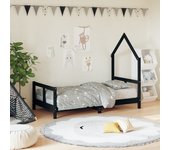 Maison exclusive - estructura de cama para niños madera de pino negro 80x160 cm