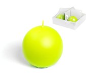 4x velas esfera de parafina h&h verde lima 9 cm