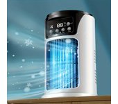 Humidificador de aire con ventilador usb - mini aire acondicionado portátil con 6 velocidades ajustables, nebulizador e iluminación led