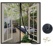 Las mosquiteras magnéticas se cierran automáticamente, las mosquiteras y cortinas de malla fina mantienen alejados a los insectos - 120*150cm - negro