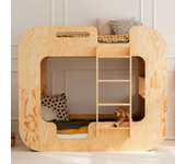 Litera 90x190 con escalera a la derecha y somier nadège madera