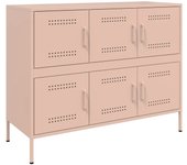 Aparador | aparador de comedor | armario de cocina de acero laminado en frío rosa 100,5x39x79 cm cfw75412