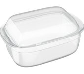 Relaxdays bandeja de horno, cazuela cristal con tapa, 4,5 l, lasañera vidrio, apta para lavavajillas, transparente