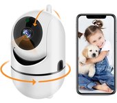 Cámara de vigilancia wifi para interiores, cámara inteligente wifi 1080p para mascotas y bebés para detección de movimiento con monitoreo remoto de au
