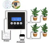 Kit de riego por goteo inteligente para jardín, sistema de riego con bomba doble, controlador de riego con temporizador y manguera de 20 m
