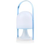 Lámpara de mesa portátil recargable led 2.5w 3000k laberis blanco y azul