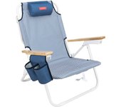 Flamingueo silla playa plegable hamaca reclinable reposabrazos 5 posiciones azul