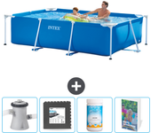 Paquete de piscina - intex - rectángulo - 260x160x65 cm + accesorios cb125