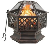 Chimenea rústica con atizador 62x54x56 cm xxl acero