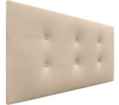 Dhome cabecero de cama acolchado capitoné 8cm de grosor. cabezal tapizado polipiel cabeceros de cama matrimonio e individual (beige, 105cm)