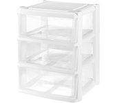 Com-fort house cajonera de plástico apilable para almacenaje - big - blanco - 395x395x535 - modelo 3 cajones