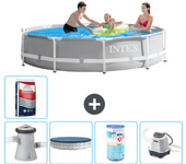 Paquete de piscina - intex - alrededor - 305x305x76 cm + accesorios a2004