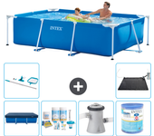 Paquete de piscina - intex - rectángulo - 260x160x65 cm + accesorios a76