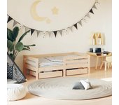 Estructura de cama para niños con cajones madera pino 70x140 cm