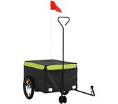 Remolque para bicicleta hierro negro y verde 45 kg cfw68626
