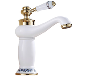 Grifo mezclador de lavabo, grifo de baño, grifo retro de lavabo con agua fría y caliente ajustable - sin manguera de suministro de agua