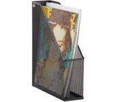 Relaxdays organizador de documentos para escritorio, metal, negro, 25 x 7.2 x 31.5 cm
