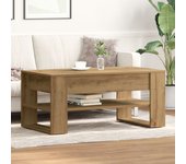 Mesa de café vidaxl de roble artisan 102x55x45 cm de madera ingenierizada