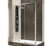 Mampara de ducha 70x105 apertura frontal corredera de dos vidrios con un lado fijo entrada facilitada en vidrio templado transparente - frascio
