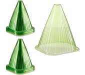 Relaxdays set de 48 mini invernaderos para plantas, protección contra el frío, caracoles y aves, pvc, verde