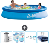Paquete de piscina - intex - alrededor - 366x366x76 cm + accesorios cb93