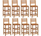 Taburetes de barra de cocina 8 unidades madera maciza acacia