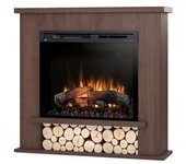 Tula - chimenea de suelo eléctrica independiente con led - roble - 28' - 106 x 100 x 28