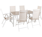 Beliani conjunto de comedor exterior 6 plazas catania metal beige