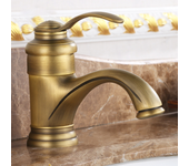 Grifo mezclador para lavabo, grifo de baño, grifo retro con regulación de agua fría y caliente - bronce antiguo (sin manguera)