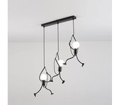 Lámpara colgante con tres hombrecitos en un disco largo: lámpara decorativa personalizada para restaurantes y tiendas, luz tricolor.