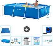 Paquete de piscina - intex - rectángulo - 260x160x65 cm + accesorios a145