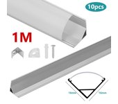 10x1m led perfil de aluminio led tira tira interior alu rail modelos, forma de v